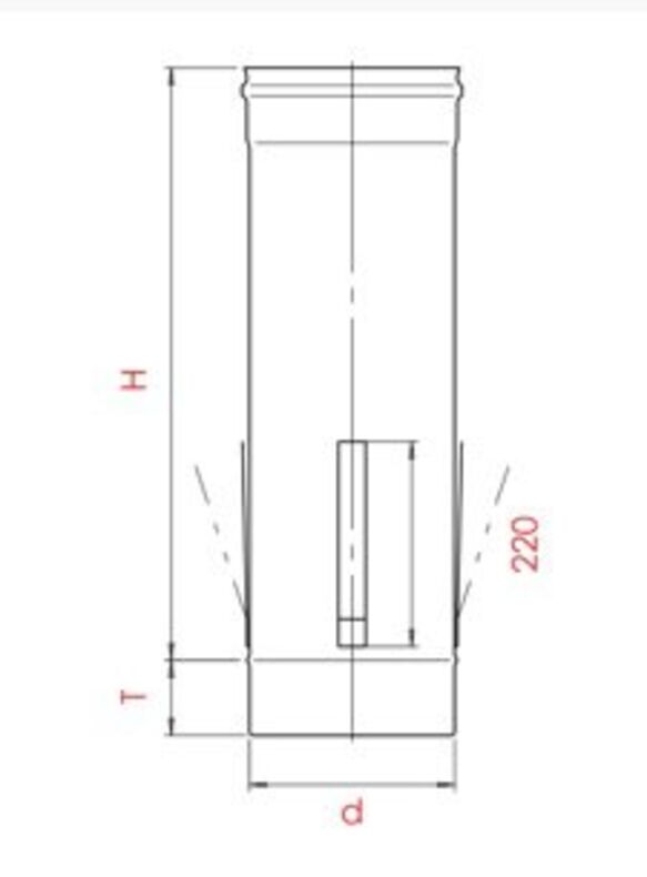 Дымоход Craft. Tруба с дистанционным хомутом (AISI 316)