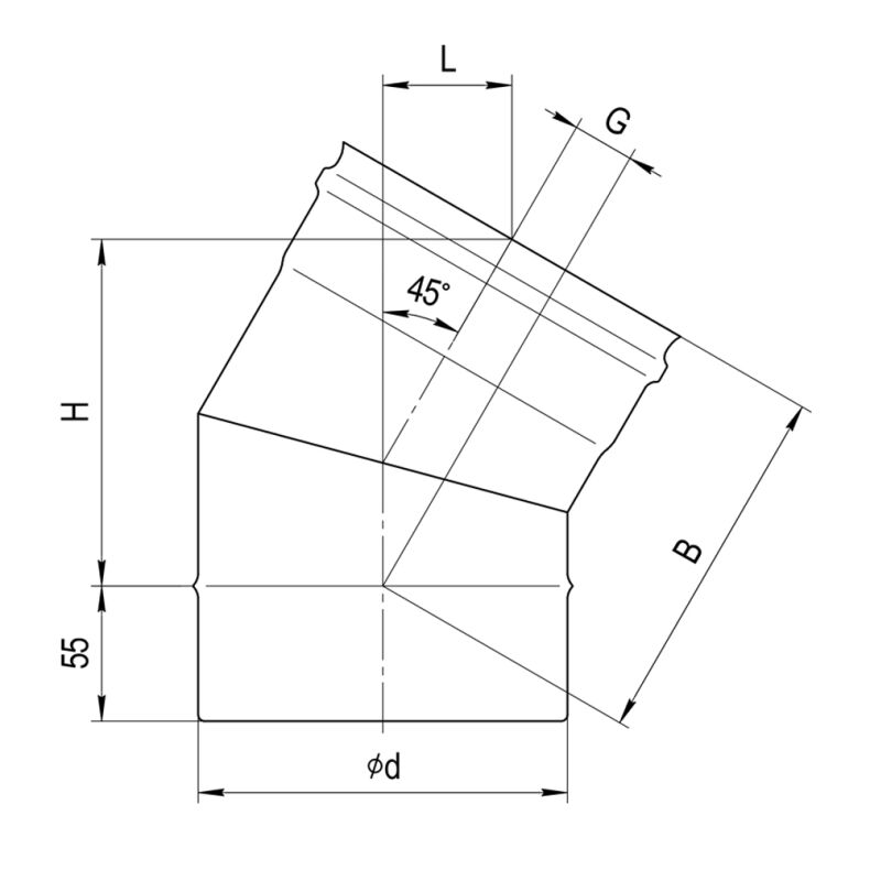Колено 135° (2 секции) (f610*)