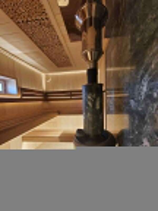 Банная печь "Атмосфера" в ламелях из натурального камня "Змеевик" наборный до 22 м³